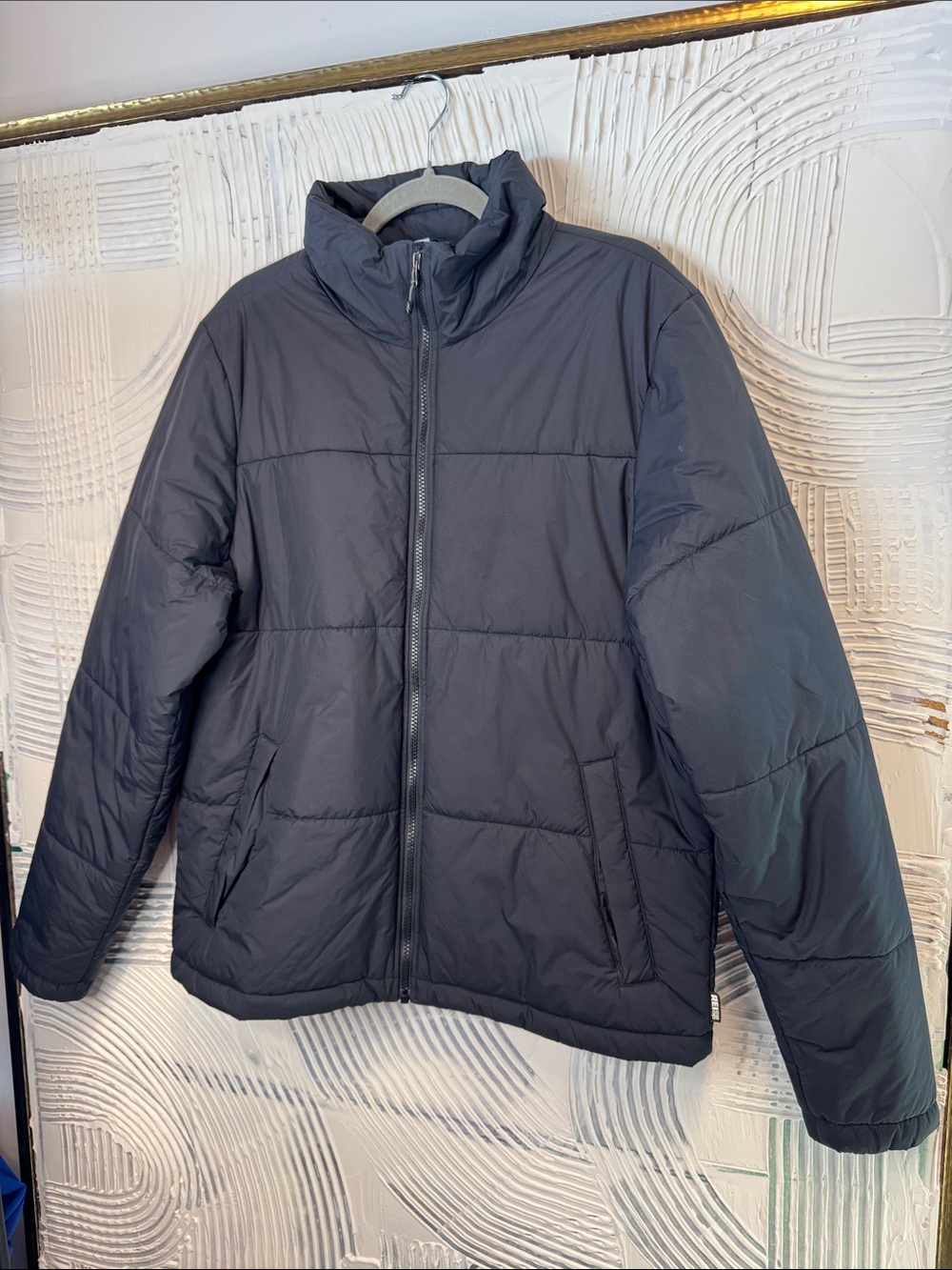 Men's Black Puffer Jacket - Lightweight Insulated Coat